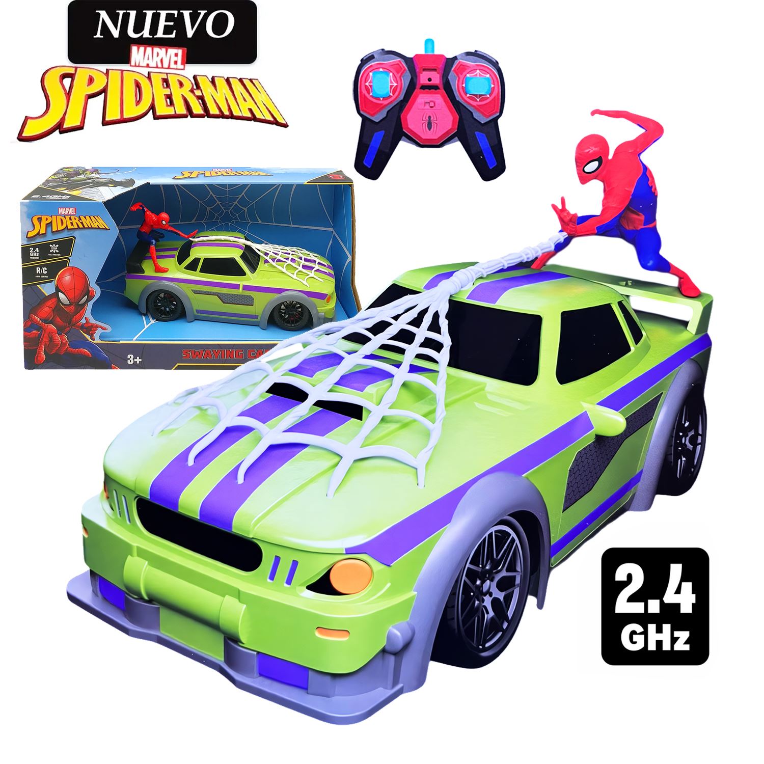 Juguete Carro de SPIDER-MAN con Función Balanceo con Control